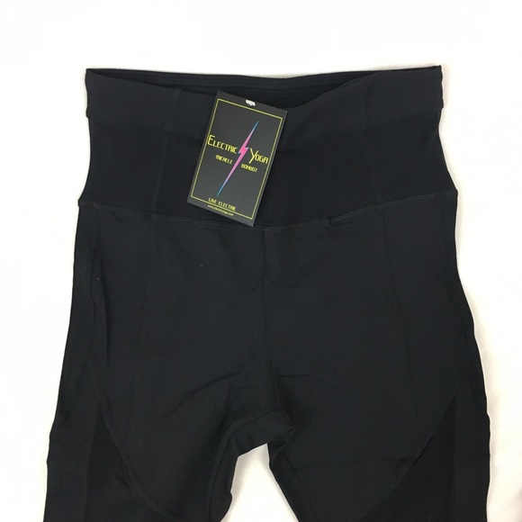 [Electric Yoga]✨NWT✨Black Leggings - Blocked Mesh Capri - Picture 4 of 8